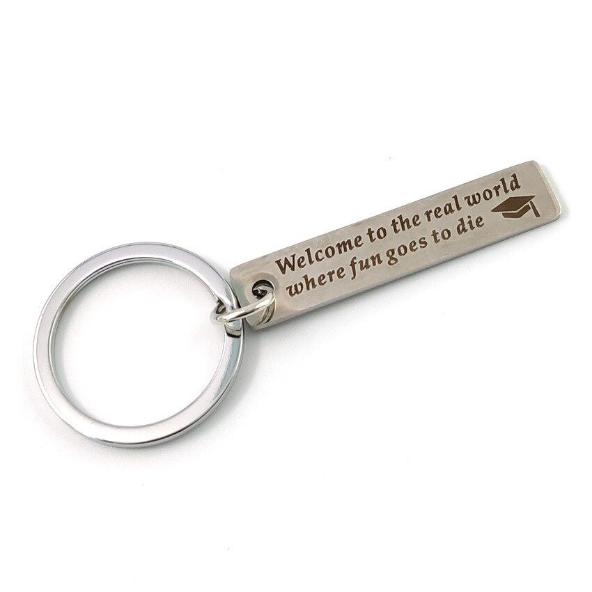 2019毕业纪念礼物welcome to the real world 锈钢钥匙扣哑光面在类目 节庆用品/礼品, 其它节庆用品中 - 来自Buy2taobao.com提供专业的淘宝代购服务
