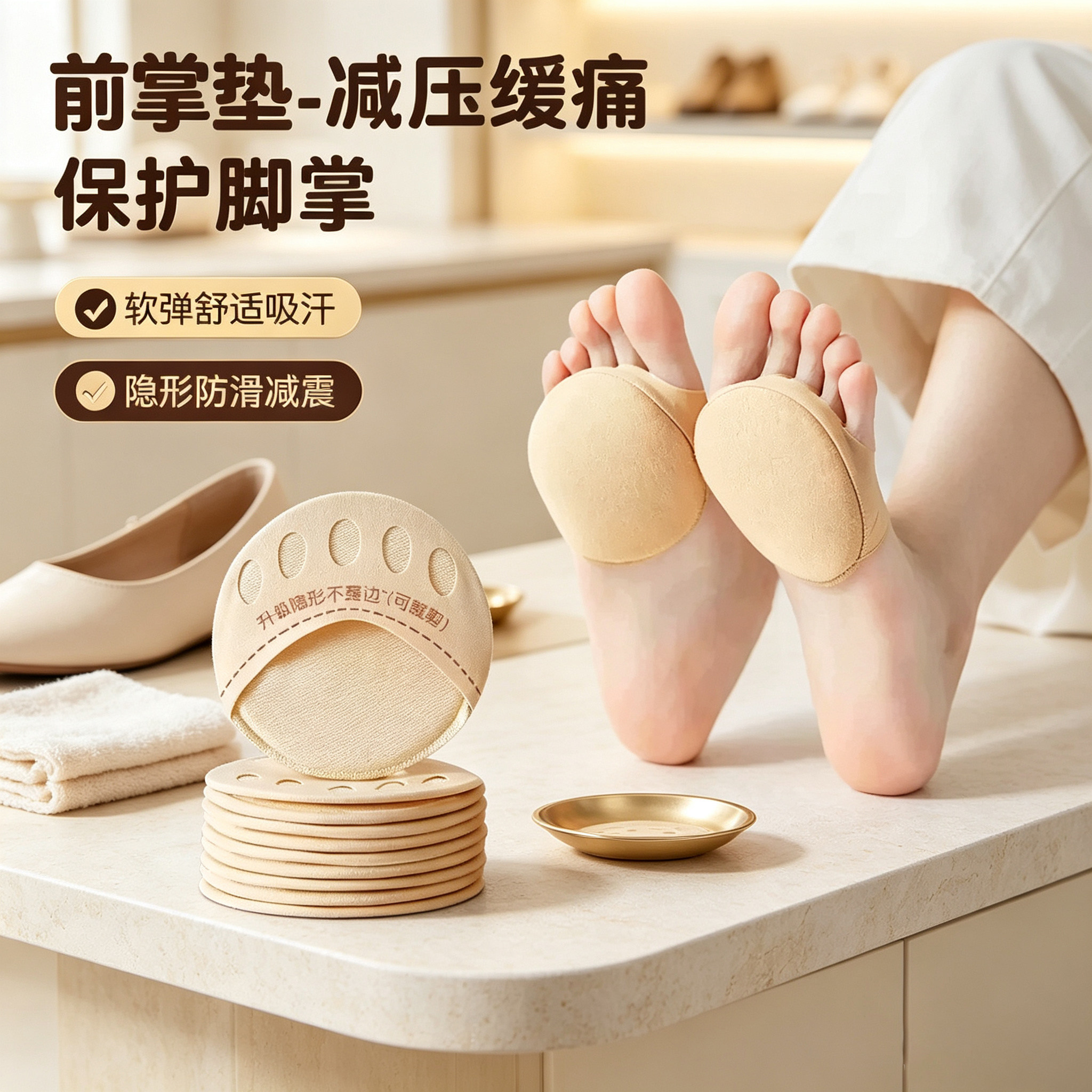 半掌五指袜】防痛吸汗隐形分趾女