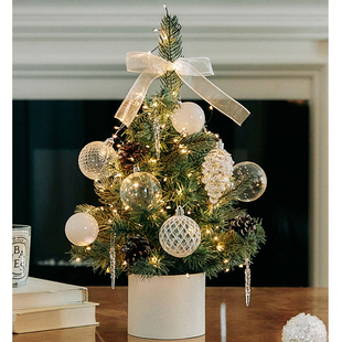 圣诞节2025年新款家用圣诞树摆件装饰品迷你小型ins小众桌面套餐