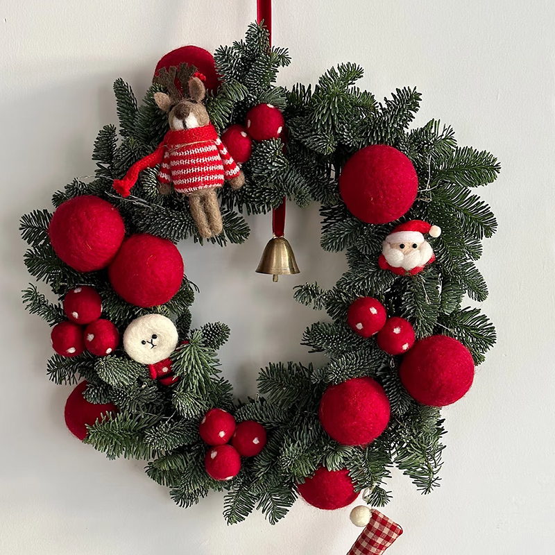 2025新款圣诞节装饰品高档花环门挂墙壁挂件商场酒吧场景氛围布置