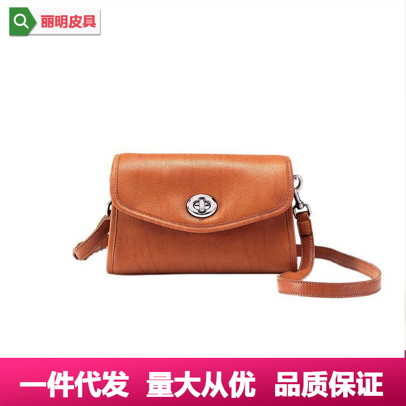 裘蒖信封包女链条单肩斜挎包真皮小包复古休闲小众包包