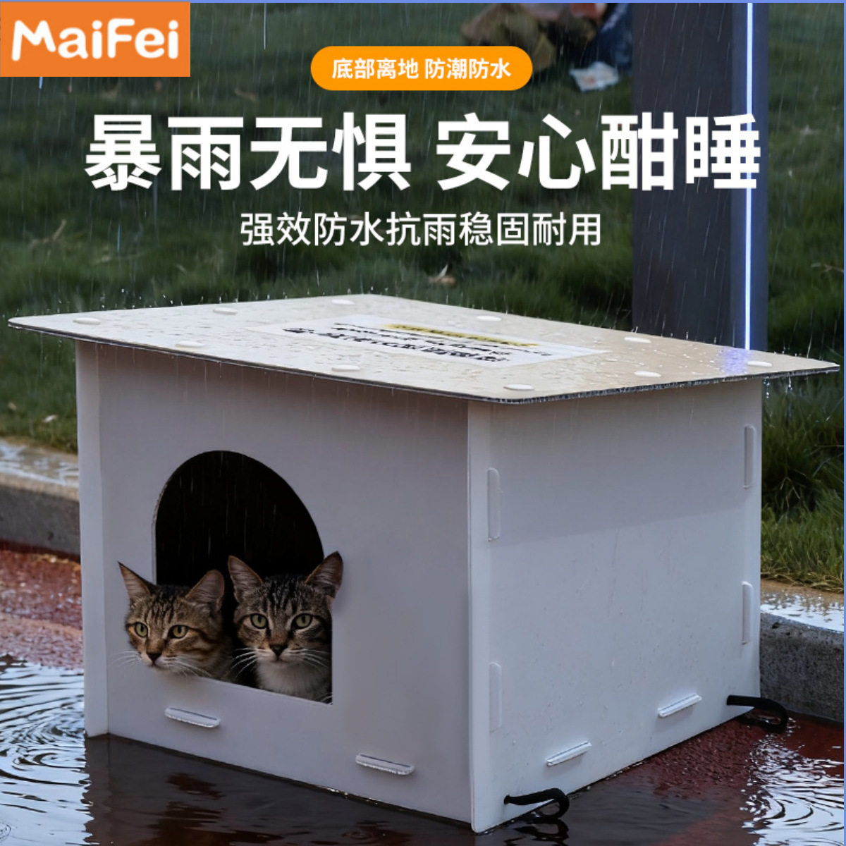 跨境新款冬季户外猫窝塑料抗压防雨宠物房子四季通用保暖流浪猫屋