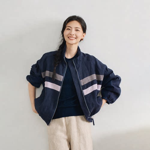 立领汉麻夹克外套秋季户外