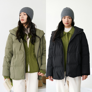 梭家｜森与旷野｜匈牙利95白鹅绒连帽棉羽绒服女冬季2023新款保暖