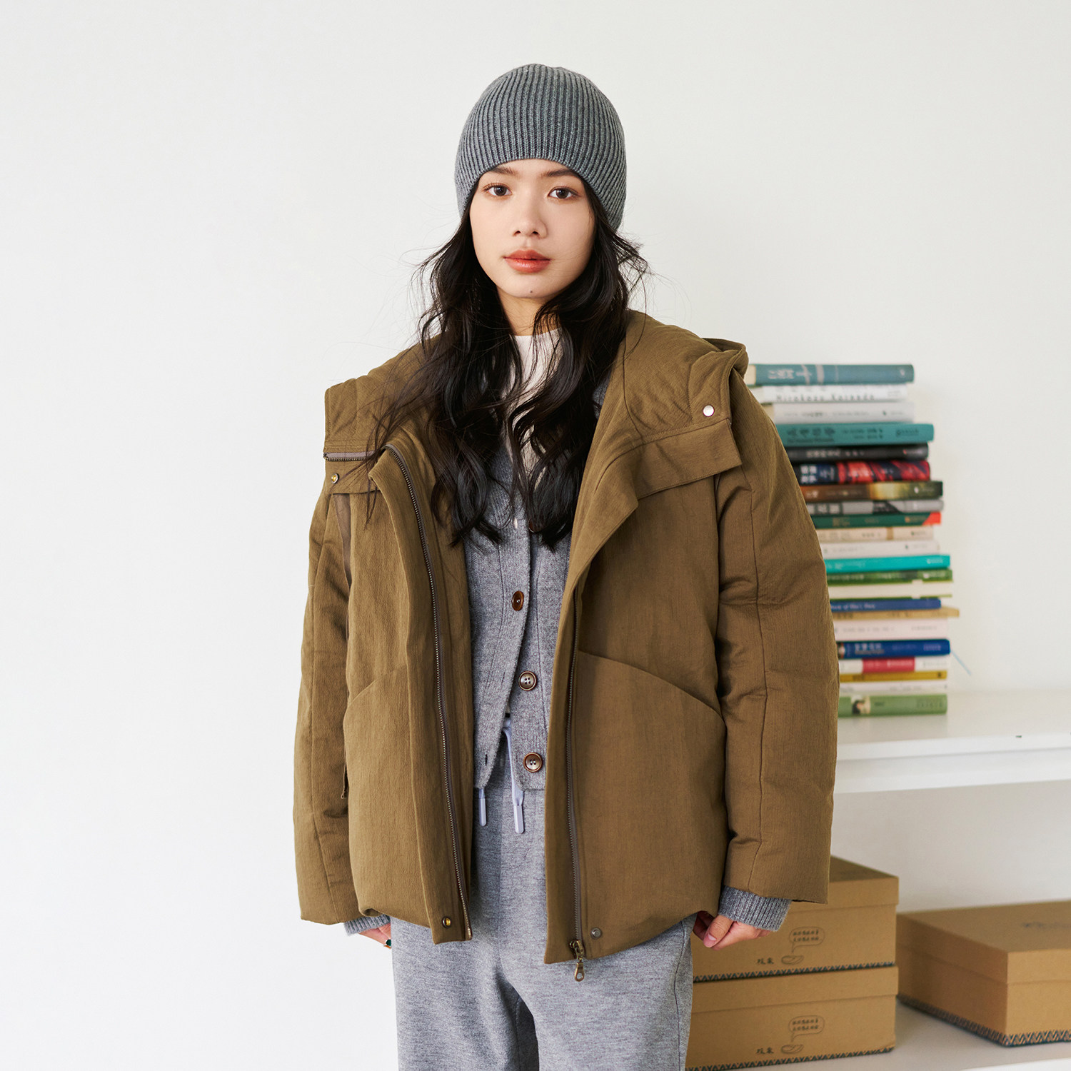 梭家|远方的呼唤|匈牙利进口95白鹅绒复古风亚麻棉短款连帽羽绒服,女装/女士精品,羽绒服,淘宝优惠券,粉丝福利购,淘宝优惠卷