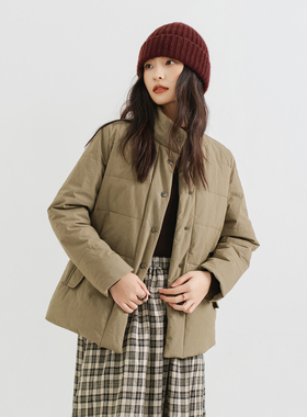 梭家｜小岛烟火｜新雪丽棉服高效保暖 棕色纯棉秋冬短款女士外套