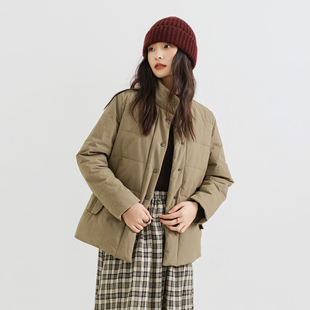 梭家｜小岛烟火｜新雪丽棉服高效保暖 女士外套 棕色纯棉秋冬短款