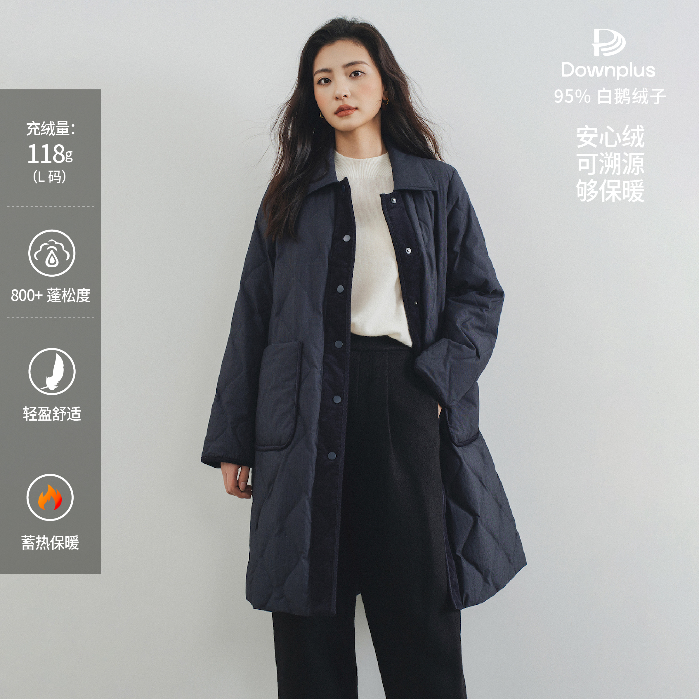 巴恩谷仓工装中长款鹅绒服