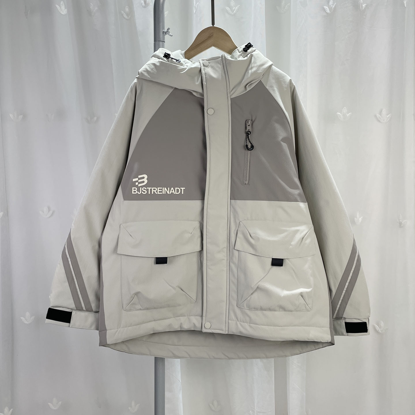 BJS品牌折扣童装大童男女童夹棉厚风衣外套青少年学生连帽休闲服