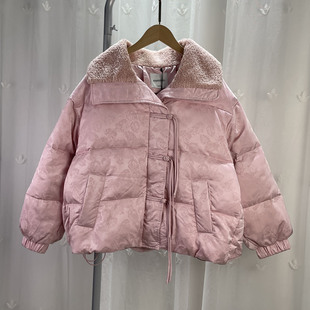 品牌折扣童装大童女童国风盘扣羽绒服学生儿童冬季鸭绒外套少女装
