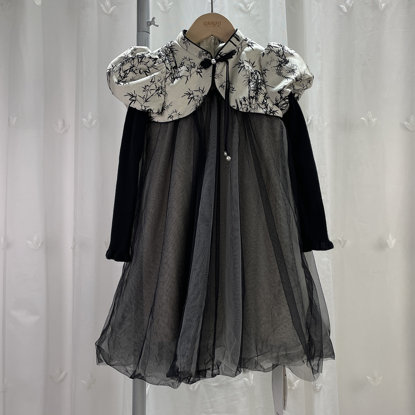 宝W品牌撤柜童装中大童女童新中式盘扣连衣裙儿童春秋国风旗袍裙