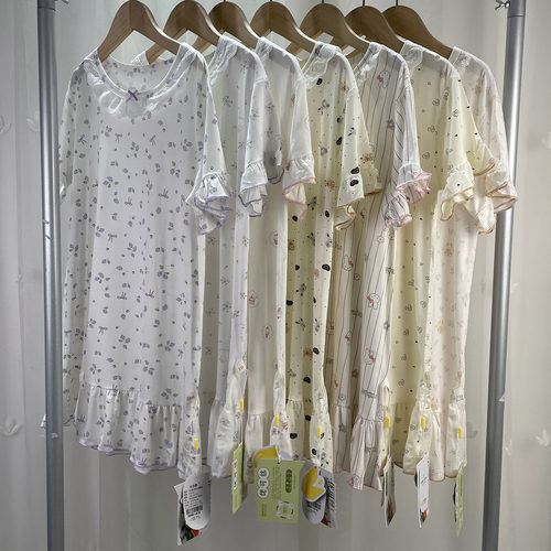 130-180码 优可丝花边公主睡裙儿童夏季印花连衣裙少女装