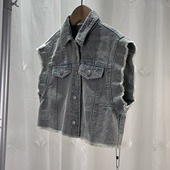 马甲少女装 历高端品牌撤柜童装 中大童女童百搭牛仔衣儿童春秋短款