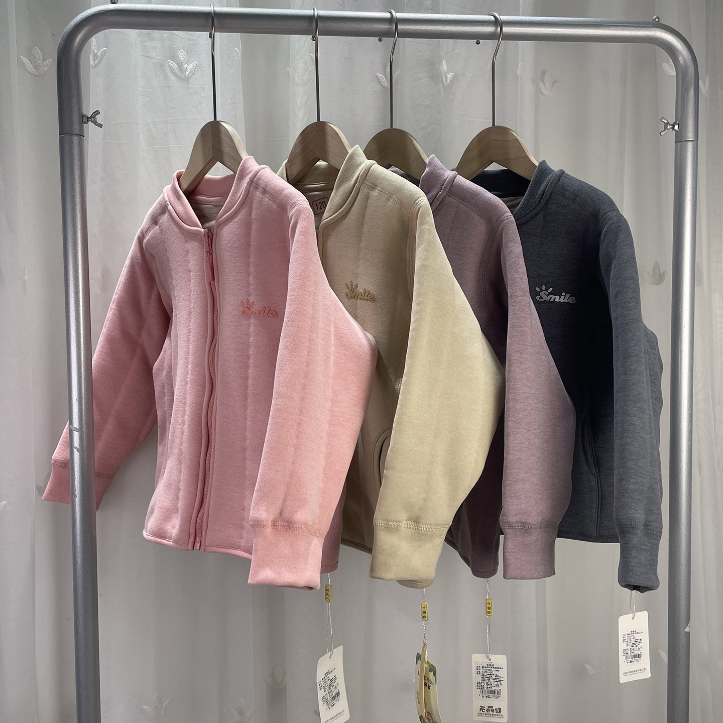 120-180男女中大童拉链款校服神器儿童秋冬棉服夹棉保暖衣含羊毛