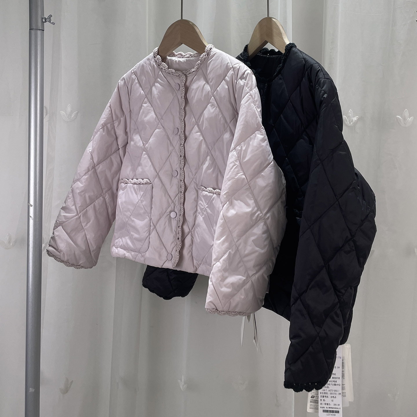 默 品牌折扣童装中大童女童甜美花边羽绒服儿童冬季鸭绒保暖外套