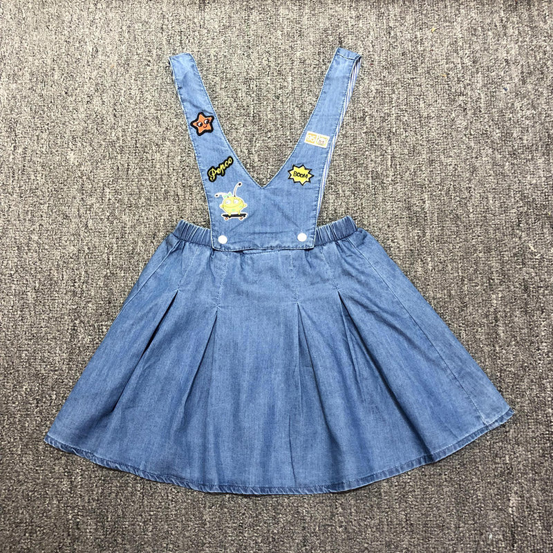 小猪品牌撤柜童装中小童女童背带裙儿童夏季牛仔裙半身裙 bn