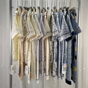 130-180 25新款童装中大童男女家居服套装青少年儿童夏季纯棉睡衣