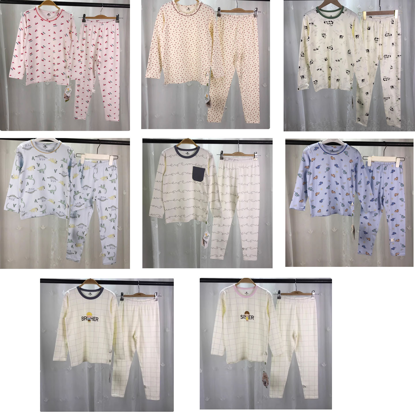 男女童莱卡棉家居服套装四季款