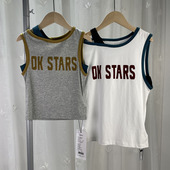 欧卡X品牌撤柜童装 中大童女童针织背心儿童夏季 潮流休闲上衣亲子