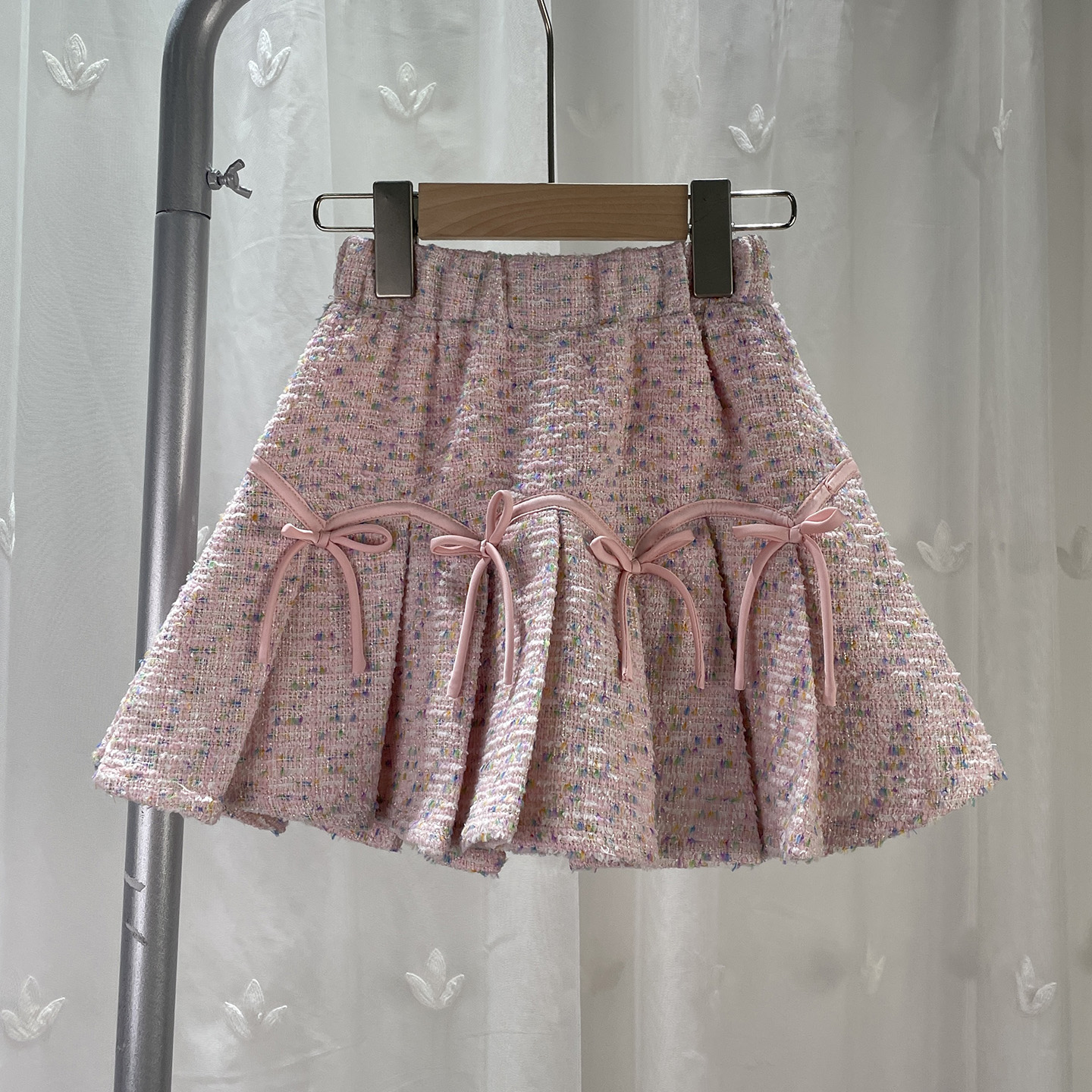 宝W品牌撤柜童装中大童女童小香风花呢短裙儿童秋冬小A半裙裤裙