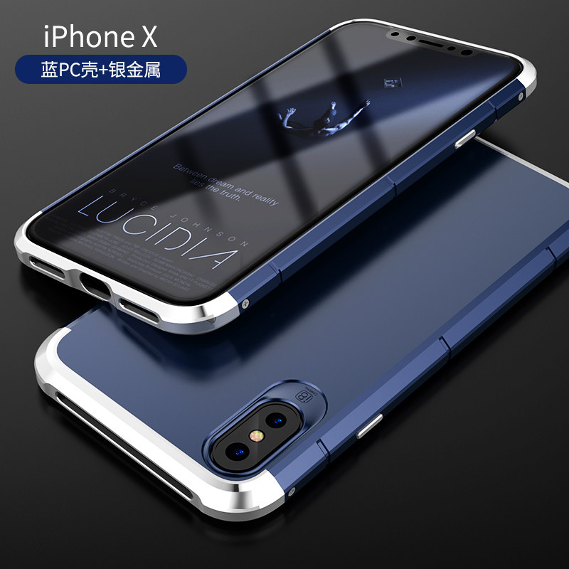 GINMIC Shield Aluminum Metal Frame Hard PC Back Cover Case for Apple iPhone X