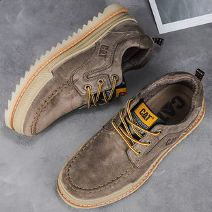 春秋季 尾货清仓外贸专柜CATH卡特头层真皮户外低帮耐磨休闲大头鞋