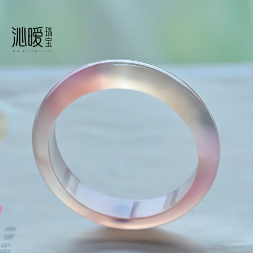 实拍纯天然紫玉髓手镯小圈口饰品