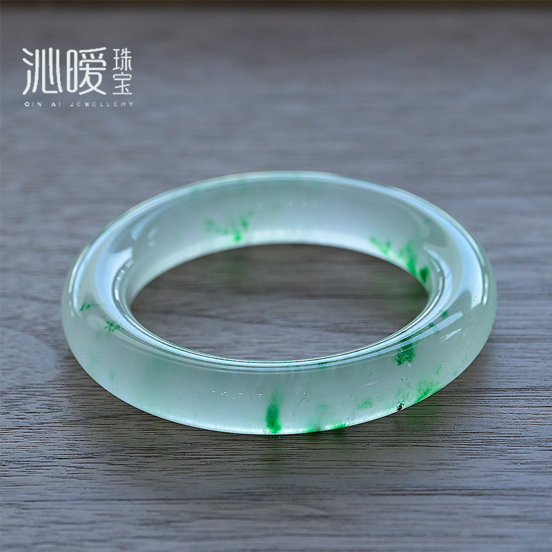 水晶手镯手链天然紫水晶镯子圆条玛瑙玉髓翡翠色玉镯清货女款礼物