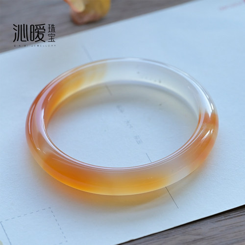 纯天然玛瑙手镯原色半山水女饰品