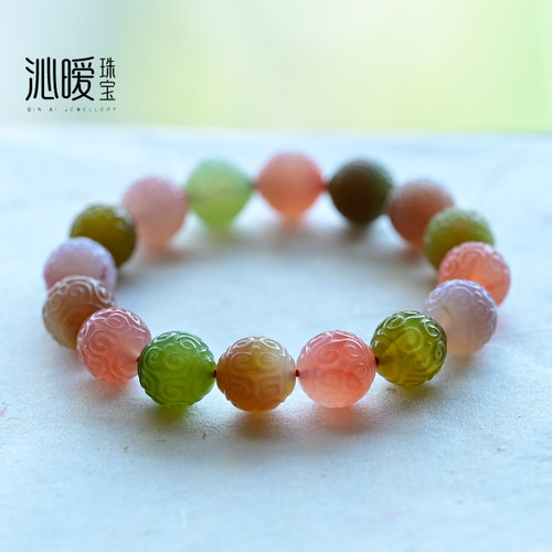 红绿玛瑙多宝盐源玛瑙手串回纹款