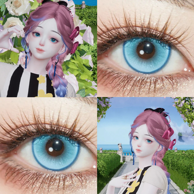 莉涅特cos美瞳半年抛共生丘比特蓝色水母温柔彗星蓝流萤森蓝色JA