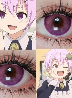 切崎杀香cos美瞳半年抛紫色夜樱家的大作战彩色隐形眼镜魔力紫JA