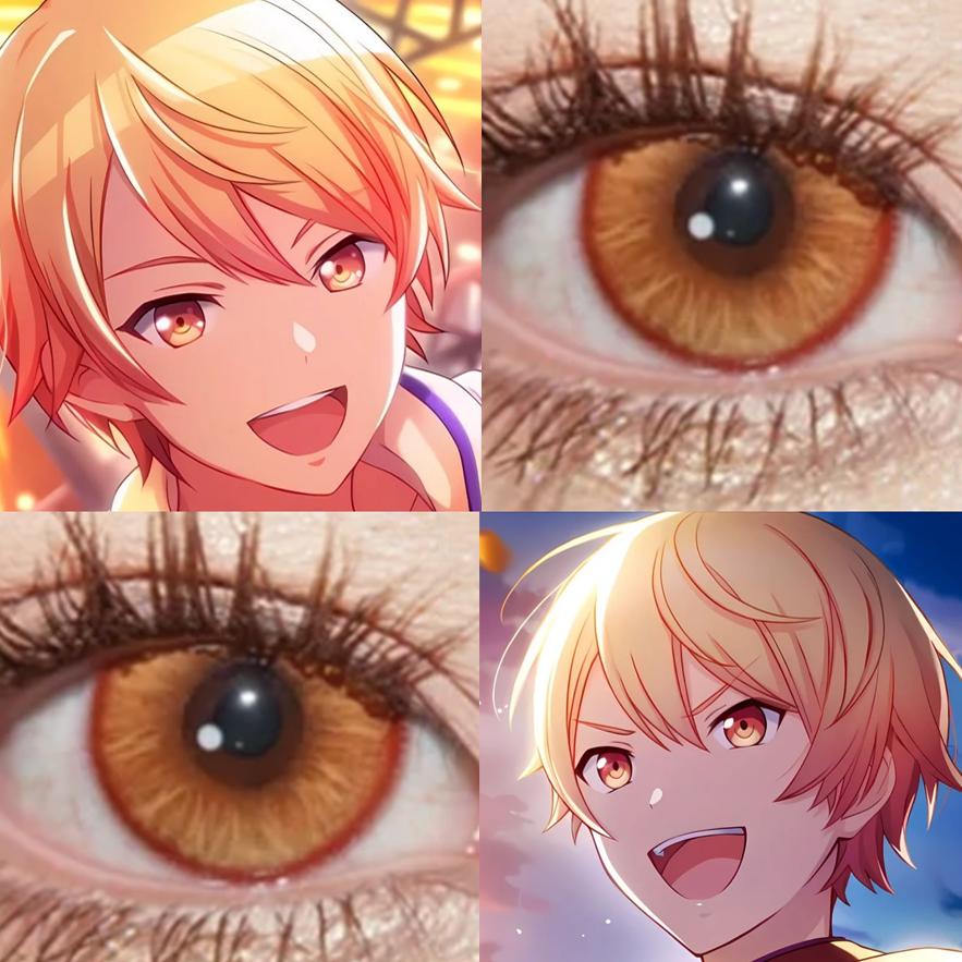 天马司cos美瞳半年抛pjsk世界计划橙色大直径隐形眼镜日万圣节JA