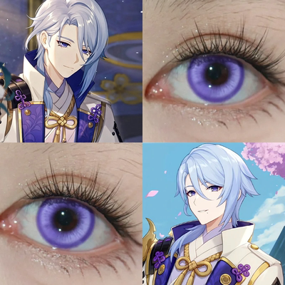 神里绫人COS美瞳原神显色紫日抛蓝紫色漫展二次元代号鸢傅融婷Ja