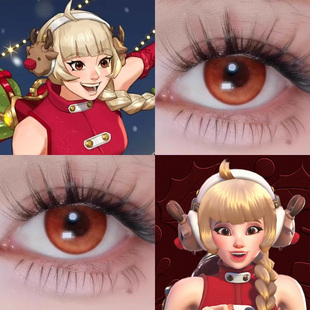 圣诞节朱诺COS美瞳守望先锋枫原橙火灵珠星燃红元气橙橘显色婷Ja