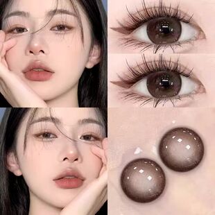 梦玲同款欧美巴兰超大无辜奶茶美瞳半年抛小大直径近视隐形眼镜mt