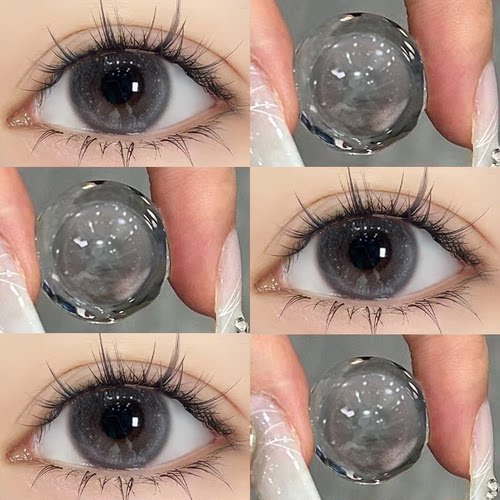 灰色美瞳半年抛无锁边带度数的径近视日常自然水润正品隐形眼镜mt