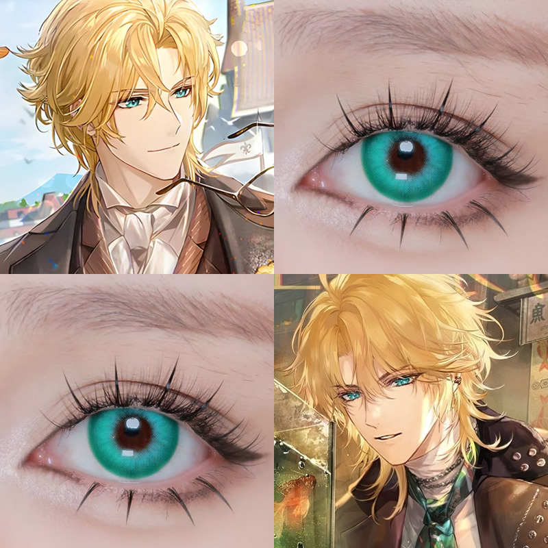 罗夏cos美瞳时空中的绘旅人精灵王绿青莲决抹茶绿开心果天水碧Ja