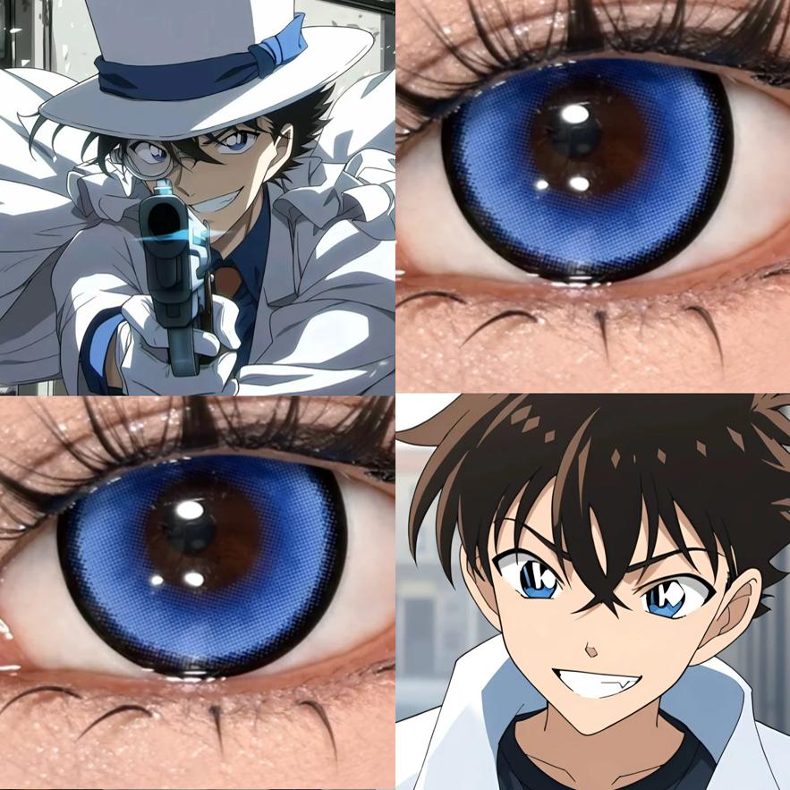 黑羽快斗怪盗基德cos美瞳半年抛名侦探柯南魔术快斗男隐形眼镜JA