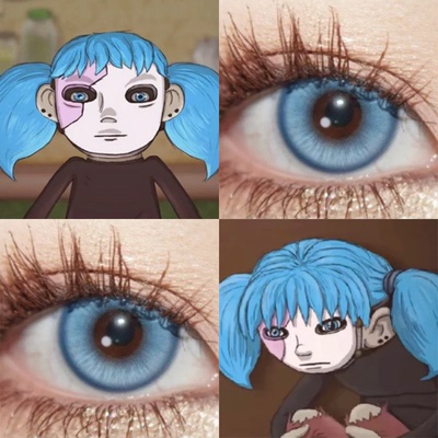 sallyfacecos美瞳蓝色半年抛小大直径万圣节cos隐形眼镜漫展佳ja