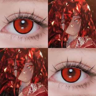 宝石之国辰砂cos美瞳红色显色混血大直径日抛两十片cosplay漫展HN
