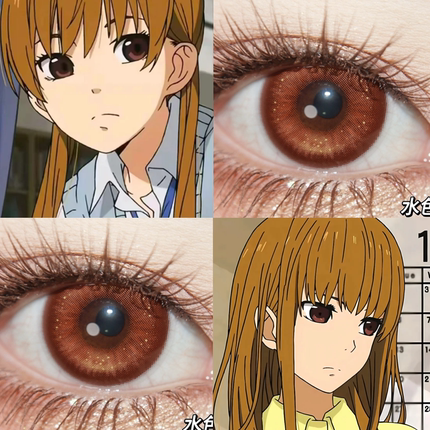 水谷雫美瞳cos日抛红棕色邻座的怪同学吉田春yukicon水色橘光显JA