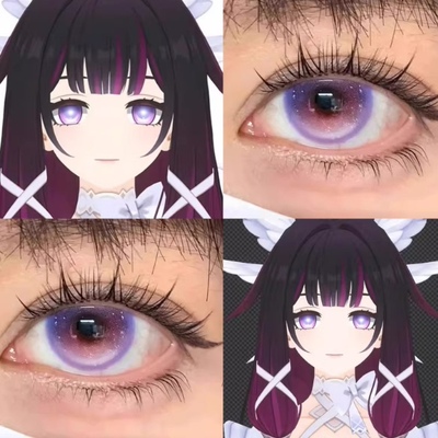 哥伦比娅cos美瞳原神紫光泡影奥术紫食梦独角兽紫流萤森紫显贺JA