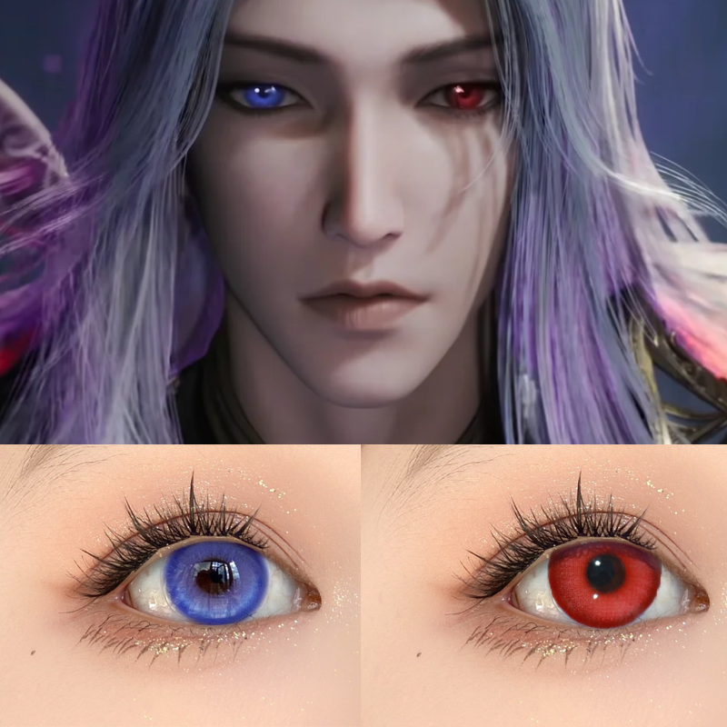 修罗神唐三cos美瞳斗罗大陆异瞳红紫色大直径显色隐形眼镜漫展JA