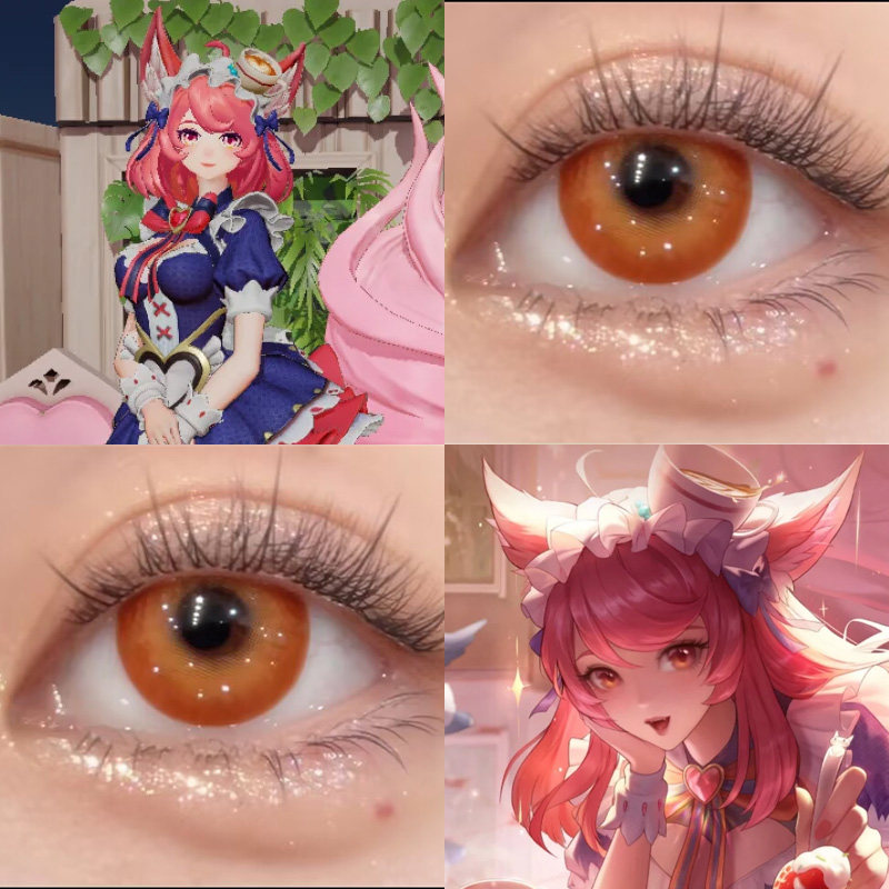 妲己COS美瞳王者女仆咖啡莲蓉流心火灵珠雷灵珠迈阿密橘橙色婷Ja