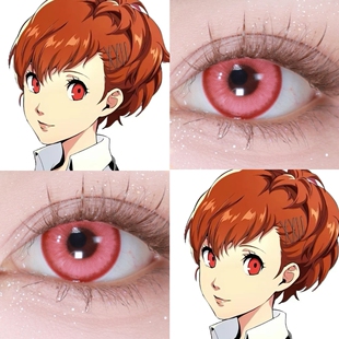 汐见琴音cos美瞳半年抛粉色女神异闻录3显色彩色隐形眼镜结城理JA