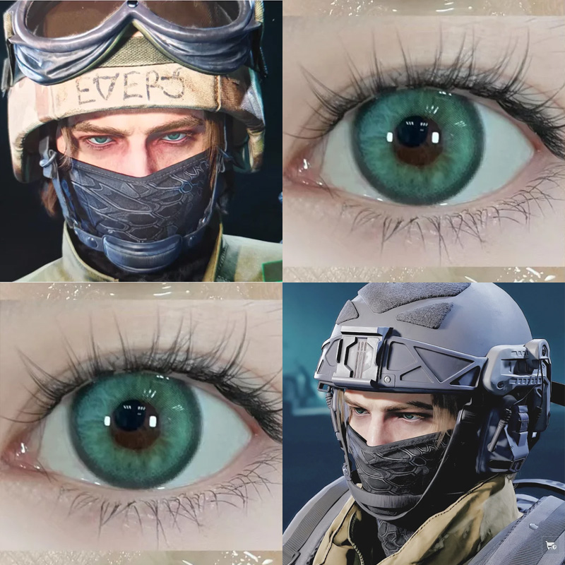 三角洲行动无名cos美瞳混血电子细胞绿玛瑙青苔绿蛇目禁咒显色Ja