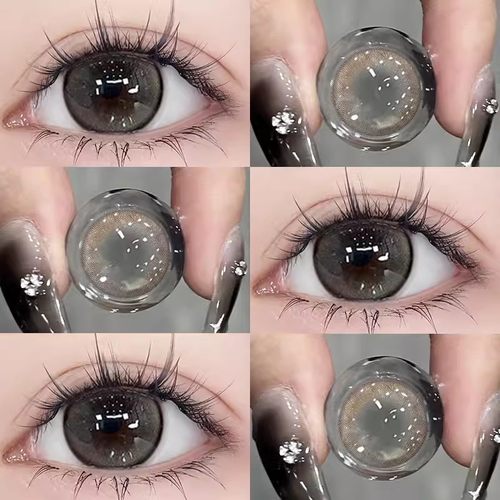 lucycon美瞳半年抛隐形眼镜蝴蝶蓝影艾尔蓝雾反光小黑环正品启hn