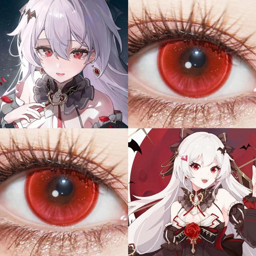 大月下美瞳cos崩坏3月下摩天轮之约红显色半年抛新品doya朱樱红JA