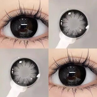 黑色美瞳半年抛小大直径学生自然纯欲无锁边带度数的隐形眼镜mt